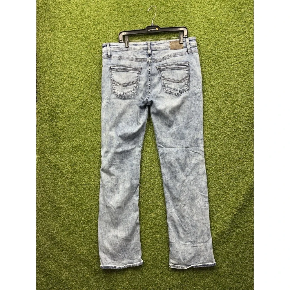 BKE Jake Jeans Mens 38x36 Bootleg Light Wash Denim Classic Casual Workwear